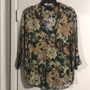 Zara | Floral collared shirt